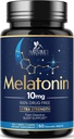 Melatonin 10mg Fast Opløs tabletter - Ekstra styrke, Sukker Free Melatonin Kosttilskud til afslappende søvn support, Natural Sleep Support Supplement for voksne, lækker Strawberry Flavor, 60 tabletter
