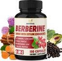 Berberine med Ceylon Cinnamon, Gurkemeje, Milk Thistle, Artiskoke, Black Pepper - 150 Greve - Pack of 1