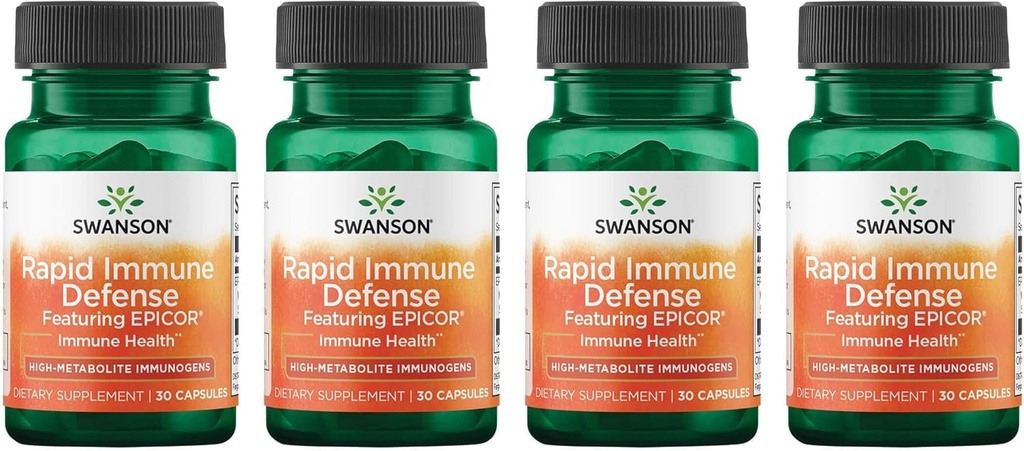 Swanson Rapid Immune Defense Featuring Epicor 500 mg 30 Caps (4 Pack)
