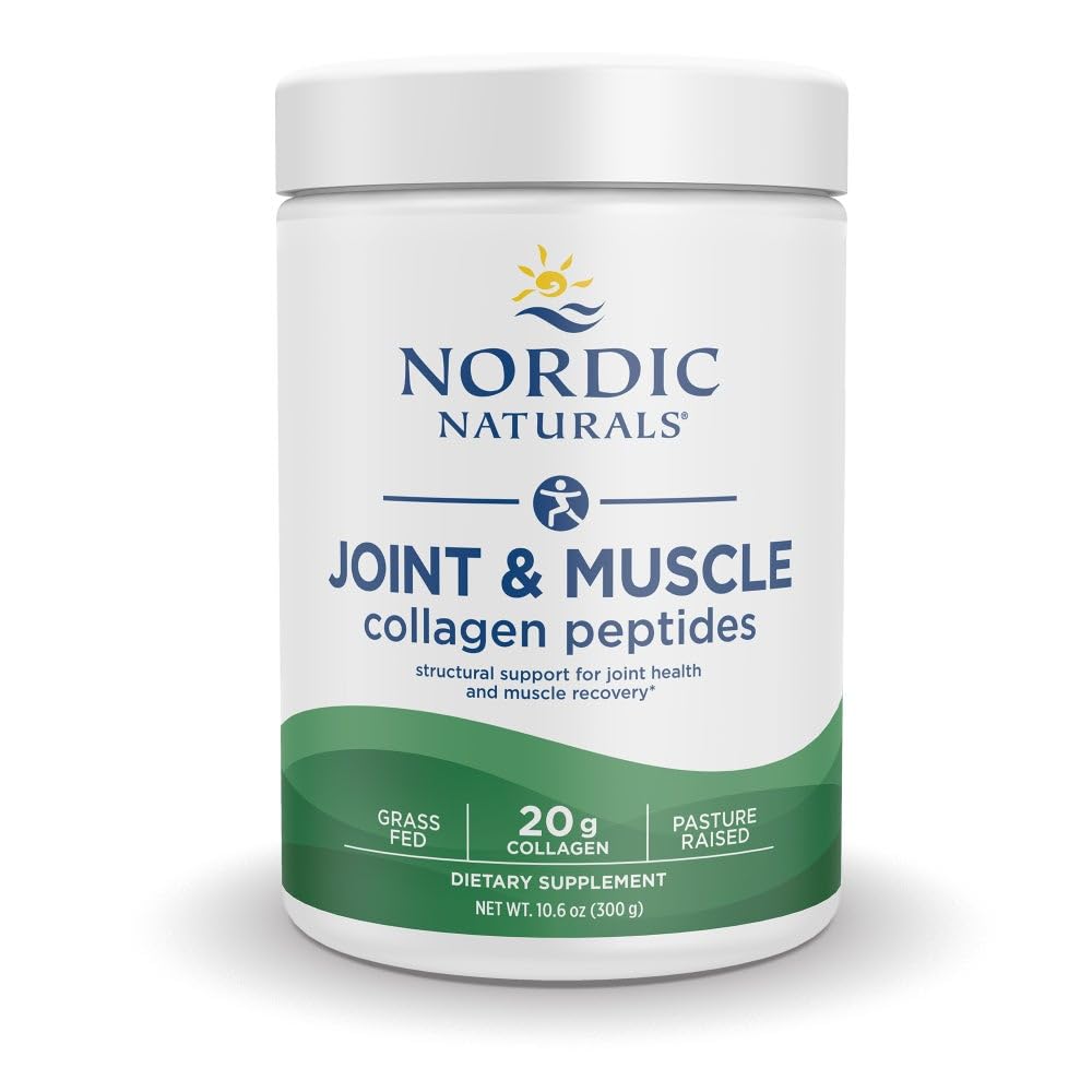 Nordic Naturals Joint & Muscle Collagen Peptider, Unflavored - 10.6 Ounces - Collagen Supplement for hud sundhed og fælles mobilitet - 15 Tjenester