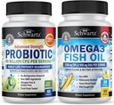 Triple Strength Omega 3 Fish Oil Softgels (1 måned Tilgang) Plus 40 Millioner CFU Dagligt Probiotisk tillæg (1 måned Tilgang)