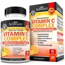 BioSchwartz C-vitamin Complex - C-vitamin 1000mg kapsler med Rose HIPS Zink og Citrus Bioflavonoider til immunsundhed, cellulær energi, kollagen produktion, 120 Greve (60 dages forsyning)