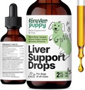 Forever Puppy Lever Support Drops til hunde - Mælk tidsel supplement til hunde - Lever rense Detox Drops w / Flydende Silymarin Herb - Canine Kosttilskud og vitaminer til alle racer & størrelser - 2 oz