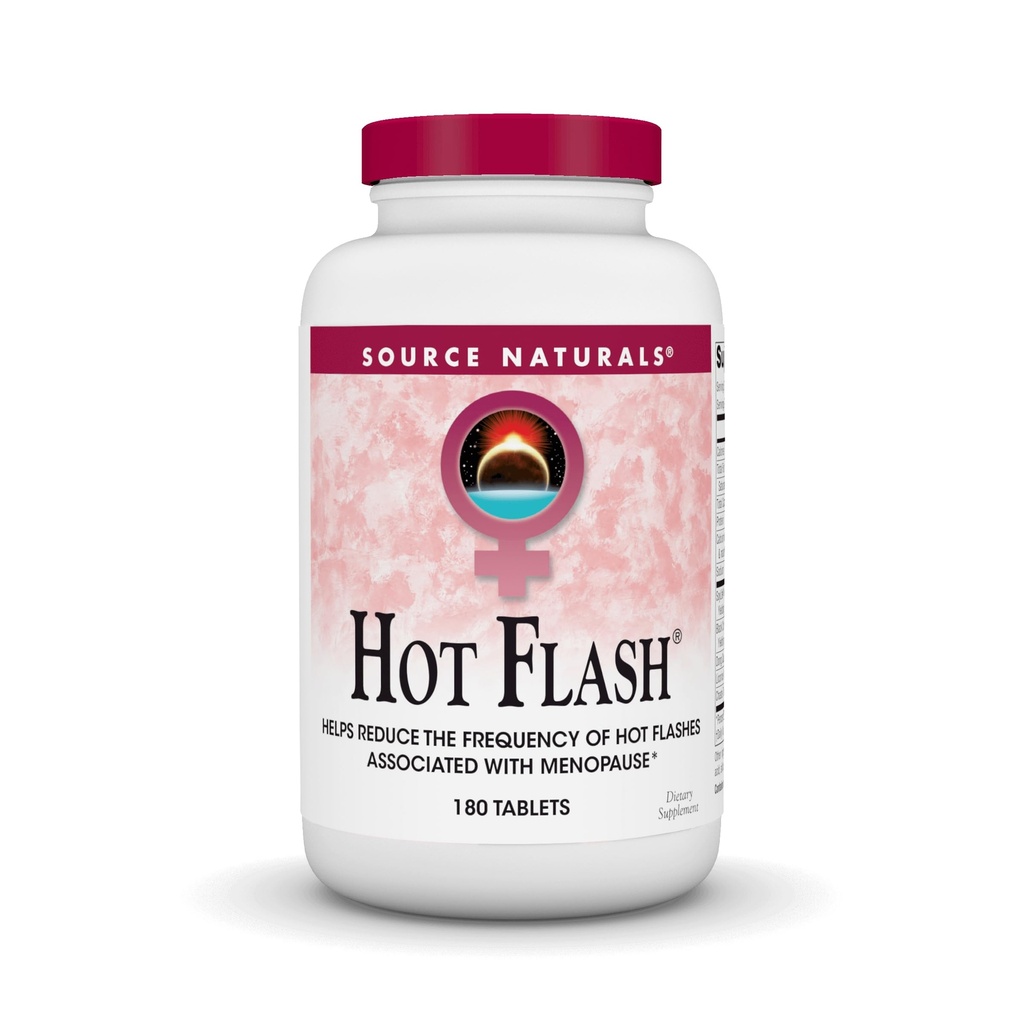 Source Naturals Hot Flash - hjælper med at reducere hyppigheden af Hot Flashs forbundet med overgangsalderen, non-GMO soja - 180 tabletter - 60 dages forsyning