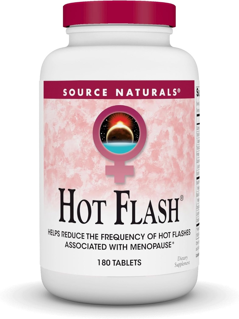 Source Naturals Hot Flash - hjælper med at reducere hyppigheden af Hot Flashs forbundet med overgangsalderen, non-GMO soja - 180 tabletter - 60 dages forsyning