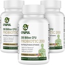 Probiotika til kvinder & mænd - 200 Millioner CFU 12 Strops Probiotika til fordøjelsessygdomme Gut & immunforsvar, Energi, med økologiske prebiotika og probiotika Hylde Stabil til bloating 180 Kapsler