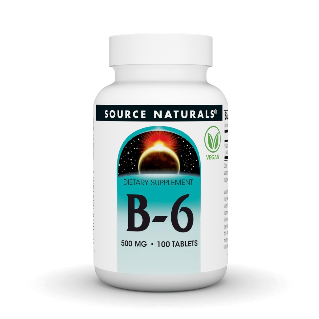 Source Naturals Vitamin B- 6, Immunsystemet Support * - 500 mg, 100 tabletter