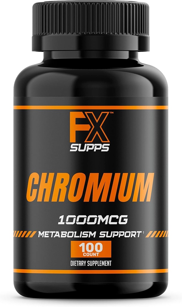 FX SUPPS Chrom Polynicotinat 1000 mcg (100 kapsler) Vægt Management Kosttilskud til mænd og kvinder