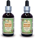 Vinter Savory (Satureja Montana) Glycerit, Organic Tørret blade Alkohol- GRATIS Liquid Extract (Brand name: HerbalTerra, Stolt lavet i USA) 2x2 fl.oz (2x60 ml)