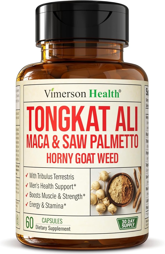 HornyGoatWeed for mænd (1000 mg per servering) - Male Enhancing Supplement w / Maca Root, Tongkat Ali, Saw Palmetto, Panax Ginseng, Tribulus Terrestris & L- Arginin for Energy, Drive & Strength