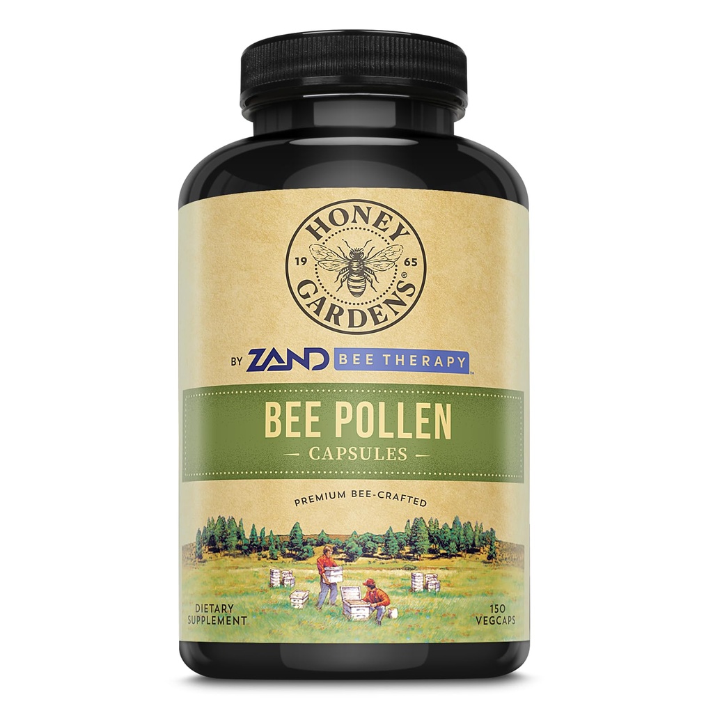 Honey Gardens Bee Pollen, Capsule (Btl-Glass) | 580mg 150ct