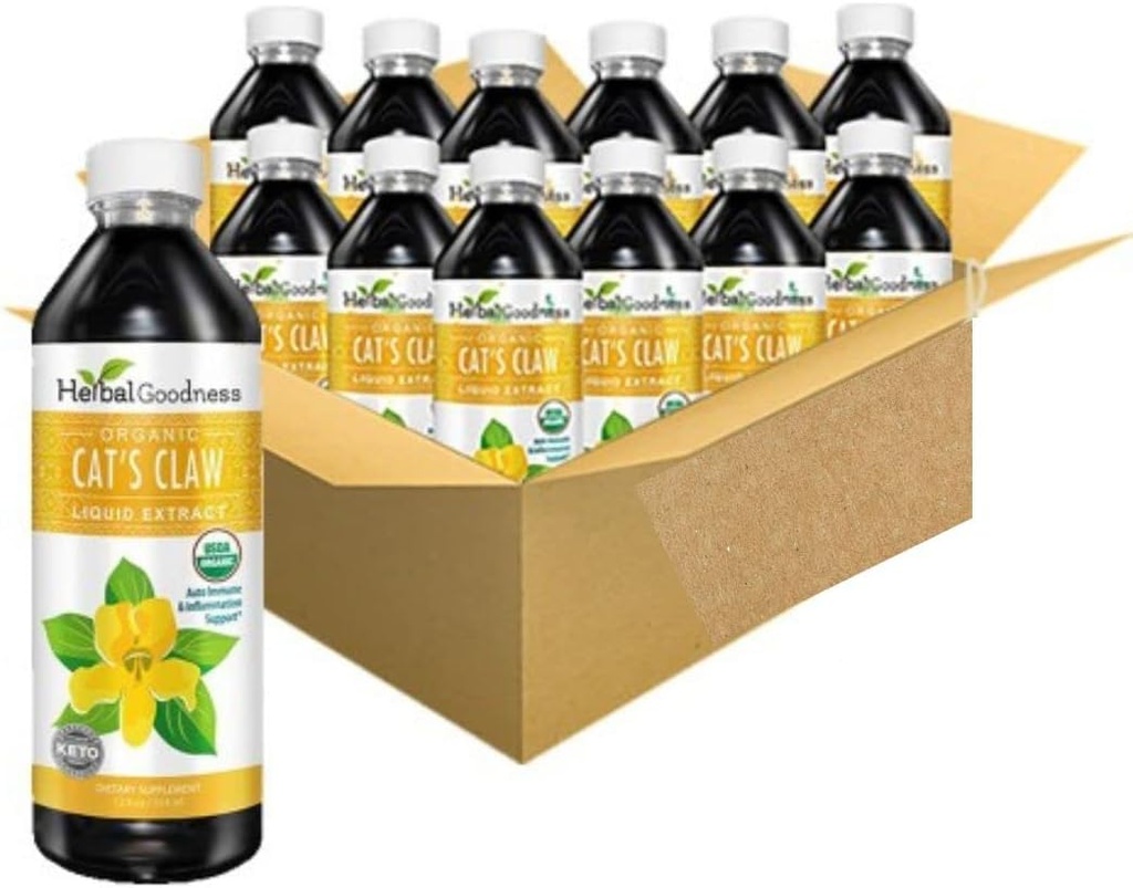 Cat 's Claw Liquid Extract -Vegan -Gluten- Free - Organic Cat' s Claw Liquid Extract -12oz -Herbal Goodness (Pack of 12)
