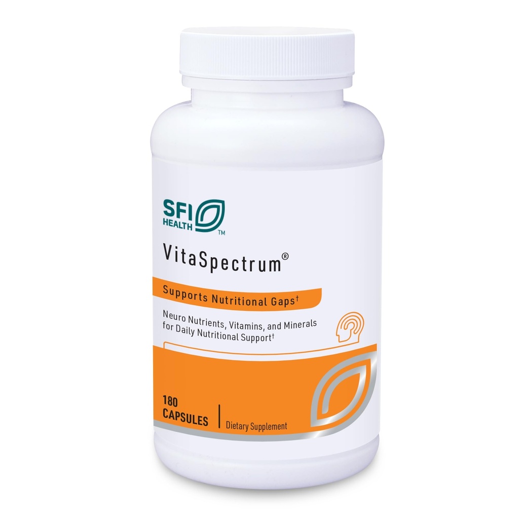 Klaire Labs SFI Health VitaSpectrum Kapsler - Multivitamin til børn med 28 essentielle næringsstoffer, herunder Folate, B12, B6, Antioxidanter, E-vitamin & D3 - Ingen kobber eller jern, Glutenfri (180ct)