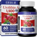 Urolithin A Supplement 1000 mg Plus Trans- Resveratrol, Antocyaniner, grøn te, Fremme sund aldring, Understøtter cellular og energi til mænd og kvinder, 60 Capsules- 33
