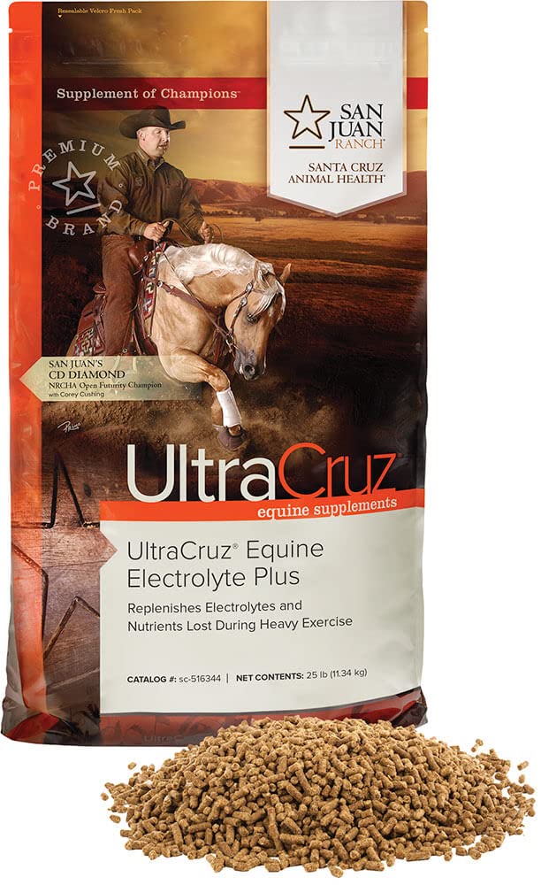 UltraCruz Equine Electrolyte Plus supplement til heste, 25 lb, pellet (93 dages forsyning), sc- 516344