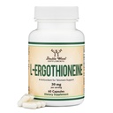 Ergothioneine Supplement (EGT) 30mg af Pure, Plant- baseret L- Ergothioneine Per Capsule, 60 Greve (Kan understøtte lang levetid og sund aldring) Non-GMO, Gluten Free, Vegan Safe by Double Wood