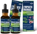 Cleavers Lymporous Drainage Drops til Lymph Detox Cleanse, Gotas de Equinacea y Diente de Leon para Drenaje Linfatico, Lymphedema Support Formel med Echinacea, Brug med Massageværktøj. 4oz