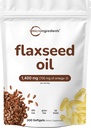 Flaxseed Oil 1400mg Softgels, 300 Counts MSD 124; w / 700mg ALA Omega 3, Cold Pressed, Rich in faty acid, Alpha Linolensyre, Support Heart Health & immunsystem MSD 124; Non- GMO, No Gluten - 300 Servere