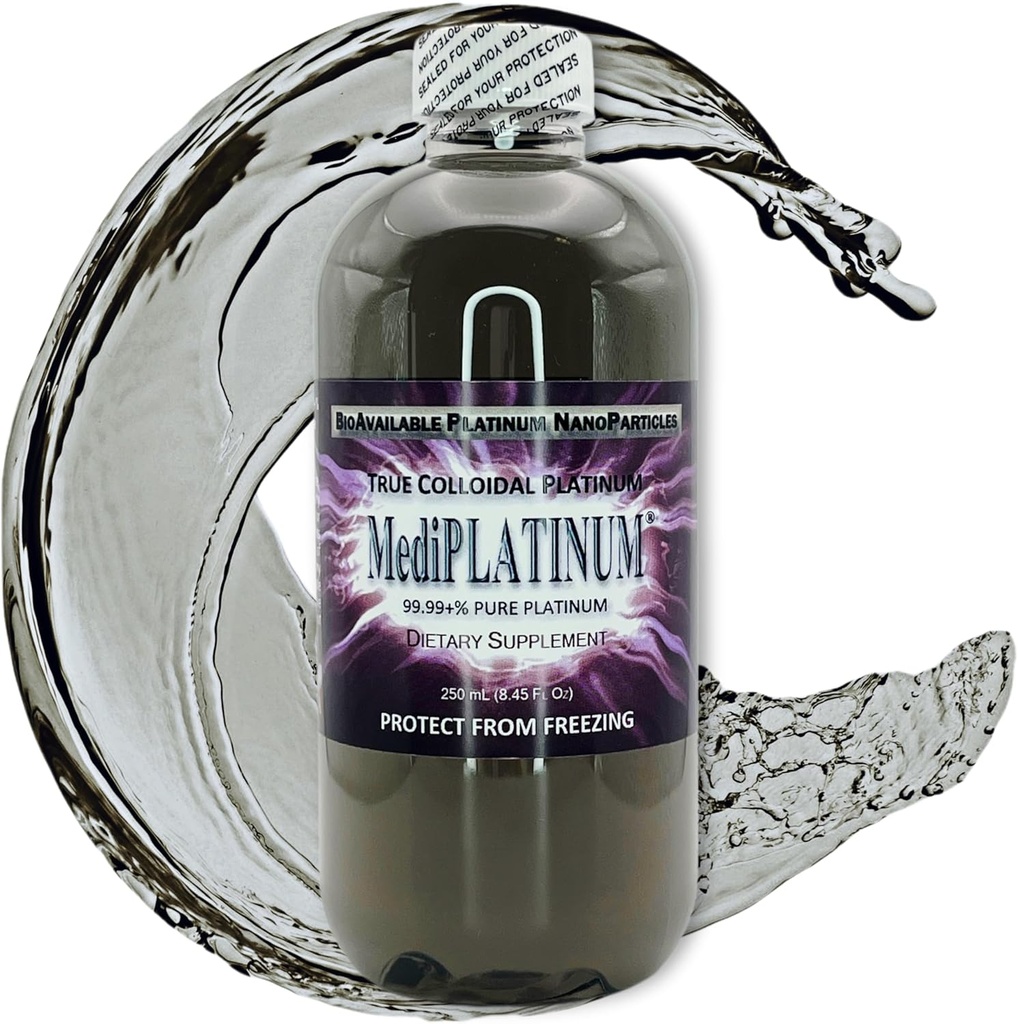 MediPLATINUM Sand kolloid Platinum Kosttilskud - 250 ml (8.45 Fl Oz) i klar BPA- fri plastflaske