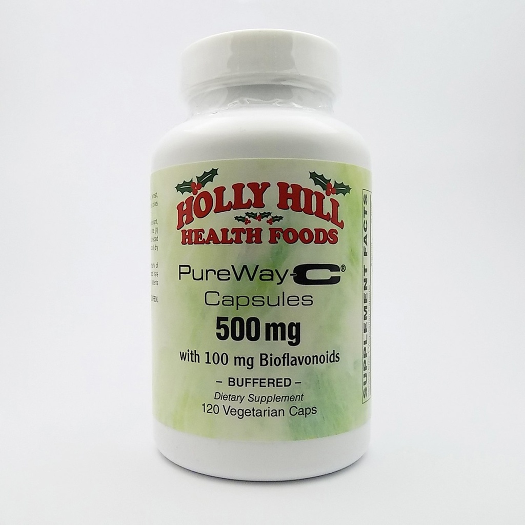 Holly Hill Health Foods, PureWay- C 500 MG med 100 MG Bioflavonoider, Buffered, 120 Vegetariske kapsler