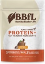 BBfL Plantbaseret Protein Shake - 21g Vegan Protein, Kakao + Apple Cider Vinagra, Prebiotika, fordøjelsessygdomme, Understøtter Gut Health - All- In- One Shake for Women & Men (15 Servere, Kakao Cream)