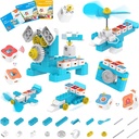 WhalesBot A1 Coding Toy for Kids, Building Block Robot, Fun STEM Legetøj med magnetcontroller og sensor blokke, Screen- Free Coding med 3 Guide bøger til børn 3-6