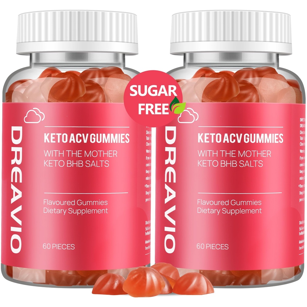 DREAVIO Keto ACV Gummies Advanced Weight Loss- Sugar Free 1000mg Apple Cider Vinegummi til kvinder og mænd, Vegan Keto Apple Cider Vinegummi Supplement for voksne
