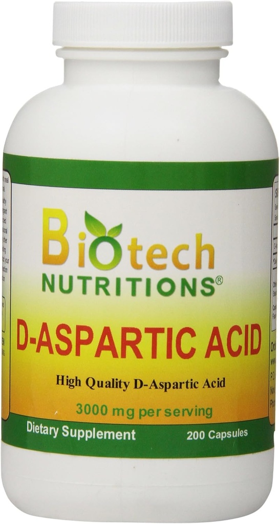 D- aspartasyre Kosttilskud, 3000 mg., 200 Tæl