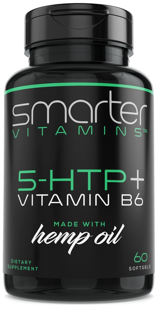 200mg 5- HTP + vitamin B6, udvidet tidsfrigørelse, 60 softgels, 30 Servere