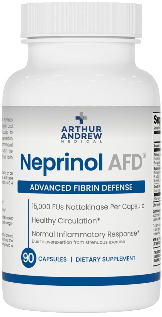 Arthur Andrew Medical, Neprinol AFD, Multi Enzyme Blend med Serrapeptase & Nattokinase, 90 Greve (pakke med 1)