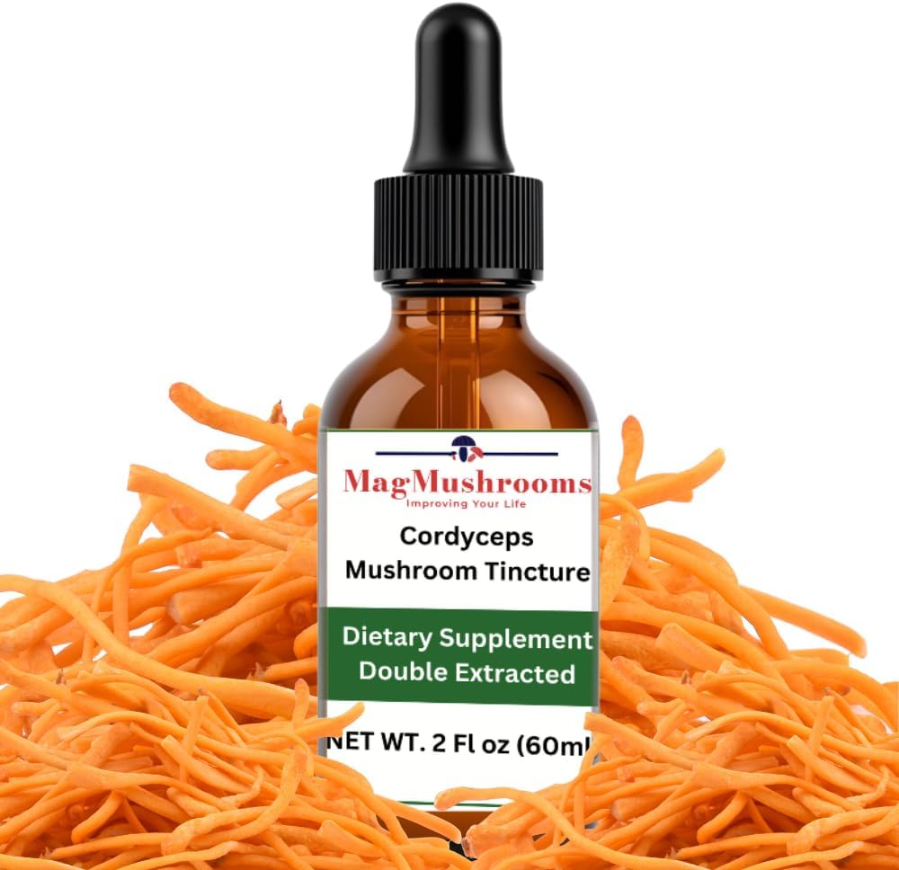 MagMushroom Cordyceps Mushroom Extract Flydende tinktur, Dagligt tillæg, Dobbelt Udtrukket for maksimal potens, 2 Fl. oz., 60 Daglig
