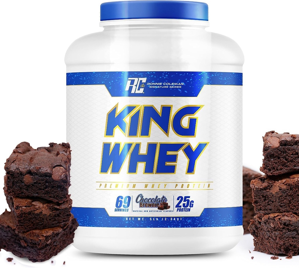 Ronnie Coleman Signature Series King Mass XL Protein Powder, Vægt og Muscle Gainer, 60g Protein, 180g Kulhydrater, 1.000 + kalorier Per Servering, Creatin og Glutamin (20lb, mørk chokolade)