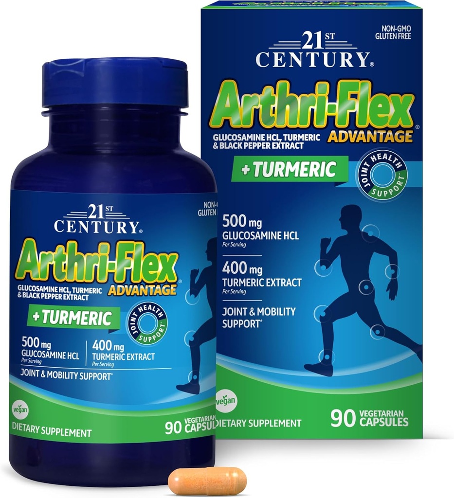21. Century Arth- Flex Advantage Plus gurkemeje vegetariske kapsler, 90 Greve