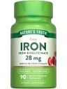 Nature 's Truth Iron Supplement for Women & Mænds - 124; 28 mg - 124; 90 Kapsler - 124; Iron Bisglycinate - 124; Non- GMO, Gluten Free