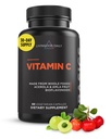 Livingood Daily Vitamin C tillæg, 3-in-1 Hele Food- baserede C vitamin med Acerola & Amla Frugt Ekstrakter og Citrus Bioflavonoider til immunforsvar, Vegan, Gluten Free, Ikke GMO, 60 kapsler