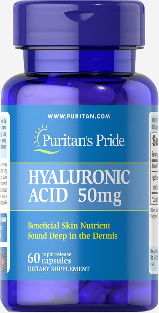 Puritan's Pride Hyaluronic Acid 50 mg Capsules, 60 Count