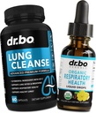 Lung Cleanse Support Pills & Drops - Organic Respiratory Health Drops Supplements Herbal Lung Cleanse, Mullein - Herbal Detox til Lungs & Bronchial Mucus Health Mullein