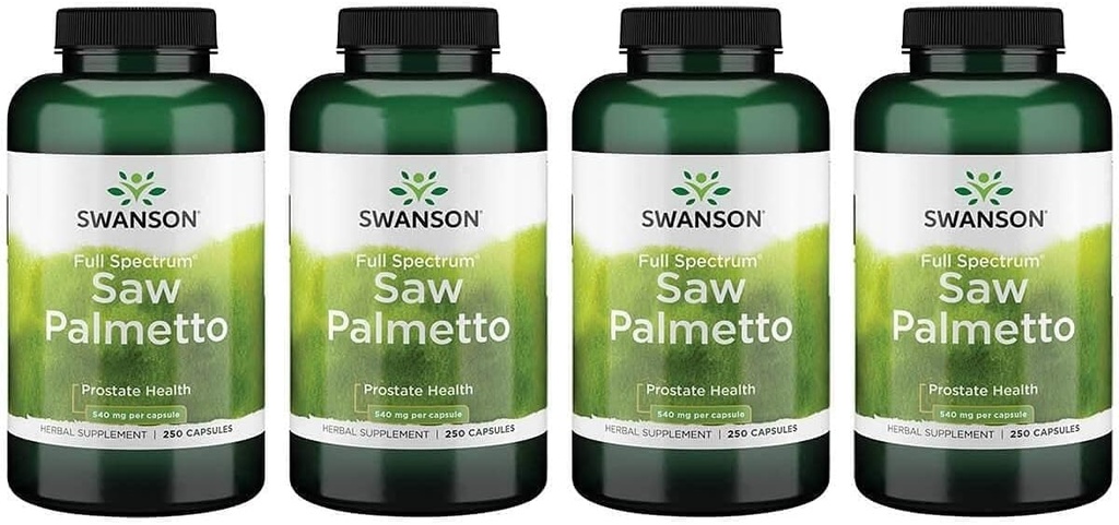 Swanson Saw Palmetto - Herbal supplement fremme mandlige prostata sundhed støtte - naturlige hår supplement & urinary sundhed støtte (540 mg 250 kapsler) (4 Pack)