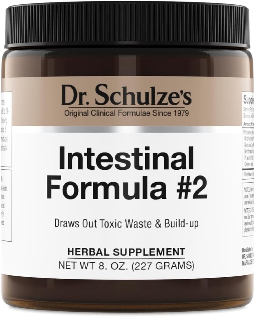 Dr. Schulzes Intestinal Formel # 2 - Cleansing Supplement for Colon Health Support - Understøtter Daily Elimination - Plant- Based Herbal Supplement - Gluten- Free & Vegan - 8 oz