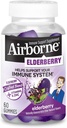 Airborne Elderberry + Zink & C-vitamin Gummies for voksne, immunsupportvitamin D & Zink Gummies med kraftfulde antioxidant vitaminer C D & E - 60 Gummies, Elderberry Flavor