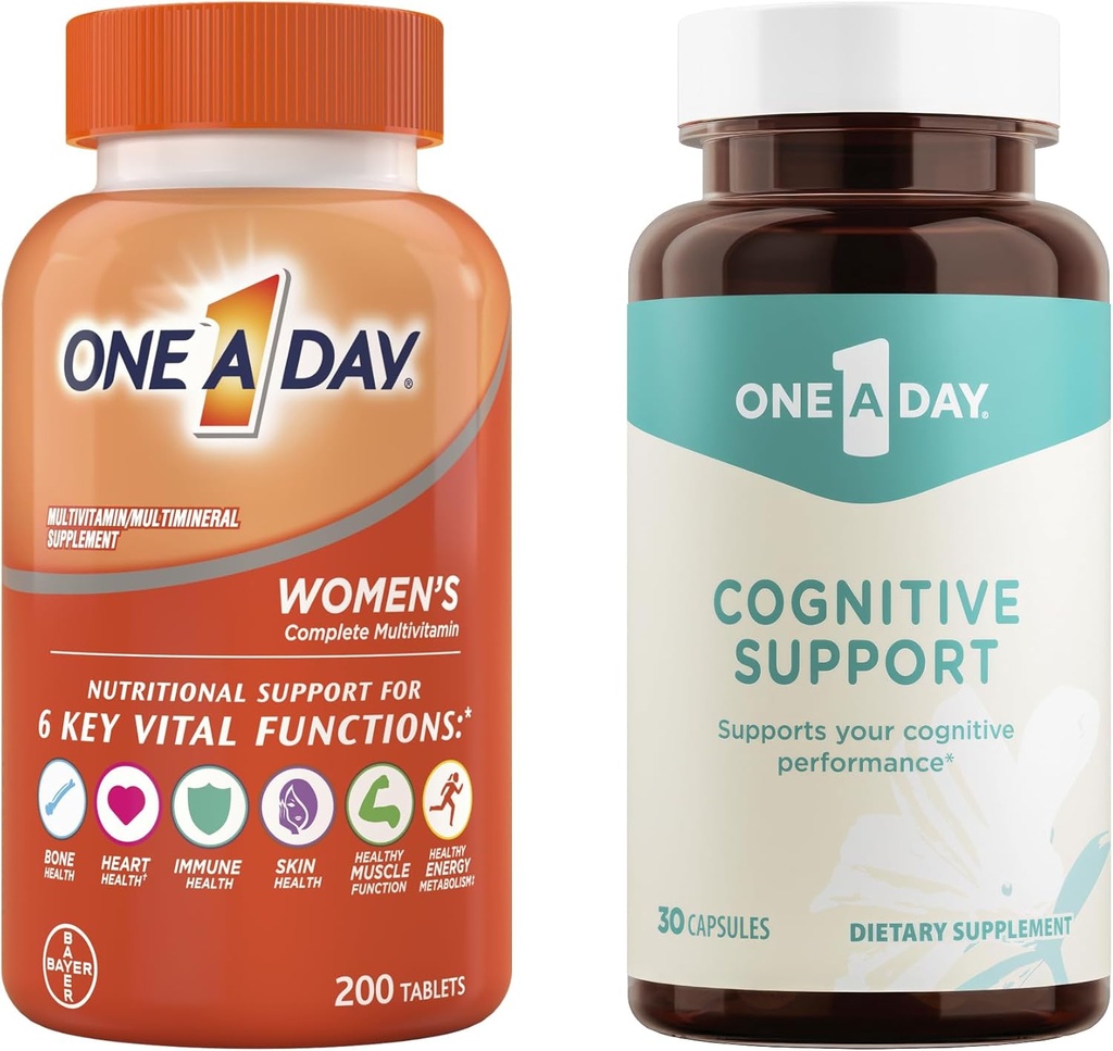Bundle af en dag Multivitamin til kvinder 200 greve og en dag kognitiv supplement, 30 kapsler