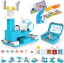 WhalesBot A3 12-in-1 STEM Blocks Coding Robot Kit for Kids, 61-Piece Educational Building Set med interaktiv historiefortælling, Ideel Toy gave til drenge og piger alder 3-6