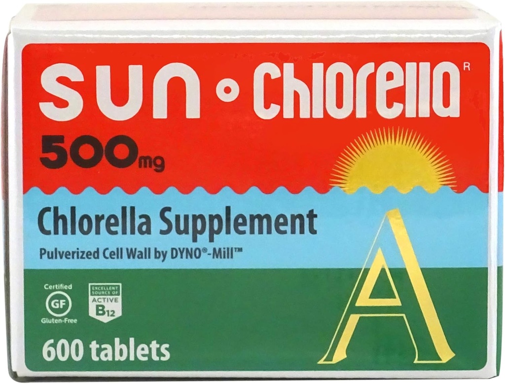 Sun Chlorella to gange som Nice Bundle 2kt 500mg hele kroppen Wellness Green Algae Superfood Supplement 600 tabletter Plus Powder Green Algae Superfood Supplement 10x6g Pakninger