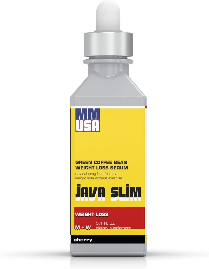 MMUSA Java Slim Pre- workout Serum: Hurtig vægttab & Metabolisme Accelerator. Burn Fat, Koffein Energy Boost, Green Coffee Extract & L- Carnitin. Undertryk Appetit. Cherry, 5.1 Fl. Oz
