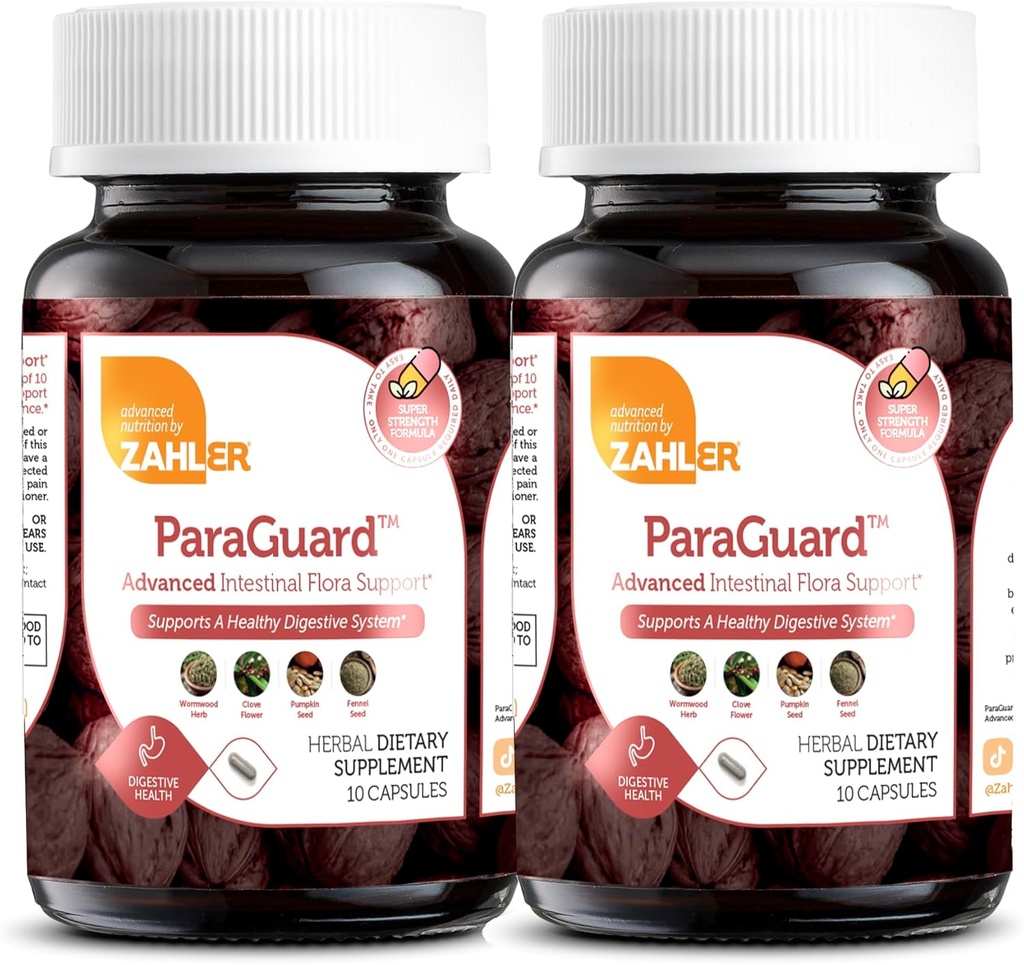 Zahler - ParaGuard kapsler - Gut Health Supplement - Formel har Wormwood, Hvidløg Bulb, Græskar frø, Clove & Mere - Naturlig støtte til mennesker - Certificeret Kosher 20 Greve.