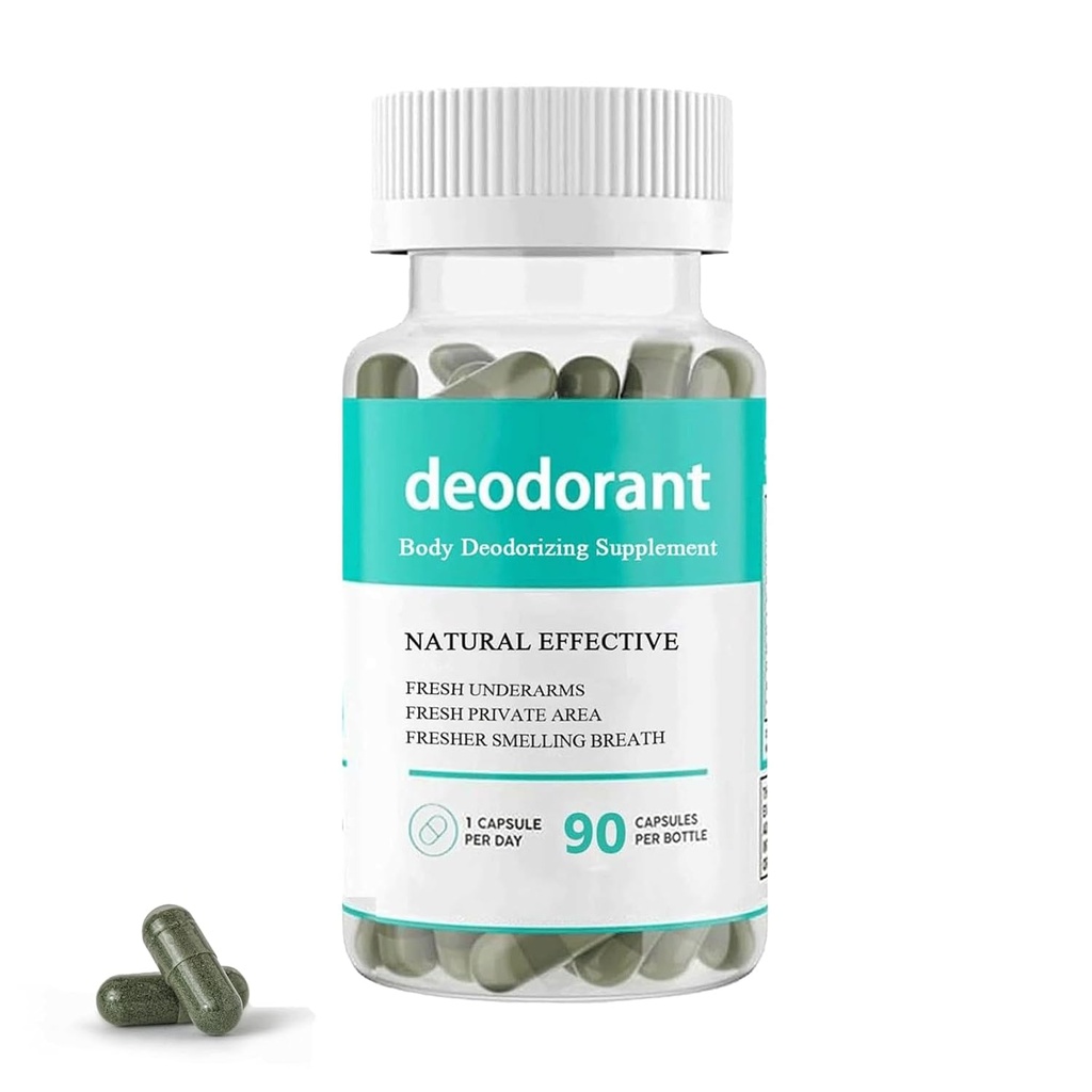 Legemsdeodorizing supplement, Legemsdeodorizing kapsler, Legemsdeodorant kapsler, Chlorophyll deodorizing kapsler, Deodorizing Supplement (1PCS)