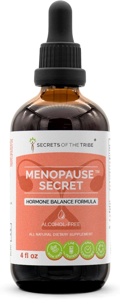 Secrets of the Tribe - Menopause Secret, Hormone Balance Formel, Herbal Supplement Blend Drops Alkohol- Free Liquid Extract (4 fl oz)
