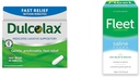 Dulcolax Fast Relief Medicin Laxative Suppositorier Fast Relief, Rektal Anvendelse Kun, Bisacodyl, 10 mg & Fleet Laxative Saline Enema for Adult Constipation, 4.5 fl oz, 4 flasker