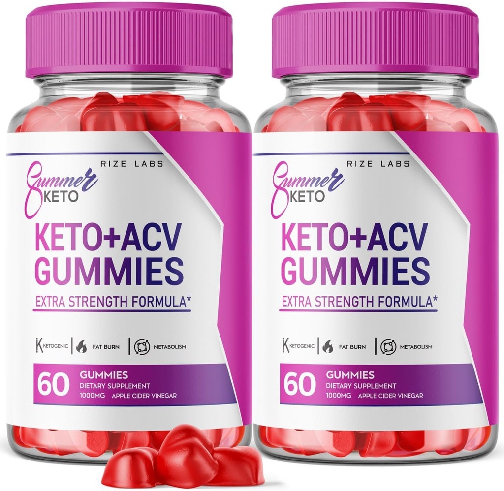 rize laboratorier - Sommer Keto + ACV Gummies - Sommer Vægttab Gummies - Belly Fat Diet, Vegansk Avanceret Formel (120 Gummies)